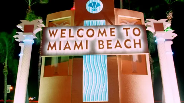 Cartel de bienvenida a Miami Beach