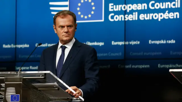 یورپی یونین کے صدر ڈونلڈ ٹسک نے کہا ہے کہ باقی ماندہ 27 ارکان متحد رہنے کے لیے پر عزم ہیں