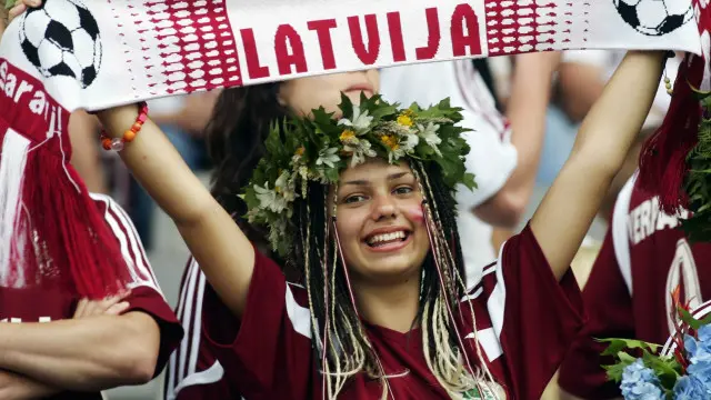 Латвийская болельщица