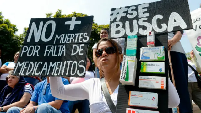 La falta de medicamentos también es causante de protestas en las calles venezolanas. 