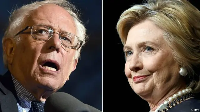 ڈیموکریٹک جماعت کی صدارتی نامزدگی حاصل کرنے کے ہلیری اور سینڈرز میں مقابلہ تھا