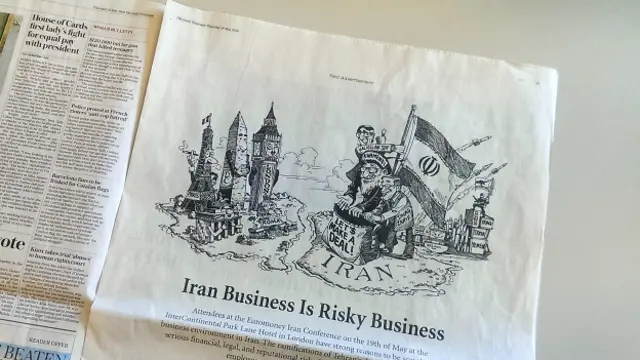 آگهی گروه "اتحاد علیه ایران هسته‌ای" در روزنامه دیلی تلگراف