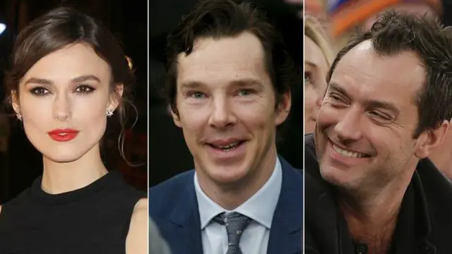 از راست: جود لاو، بندیکت کامبربچ و کایرا نایتلی