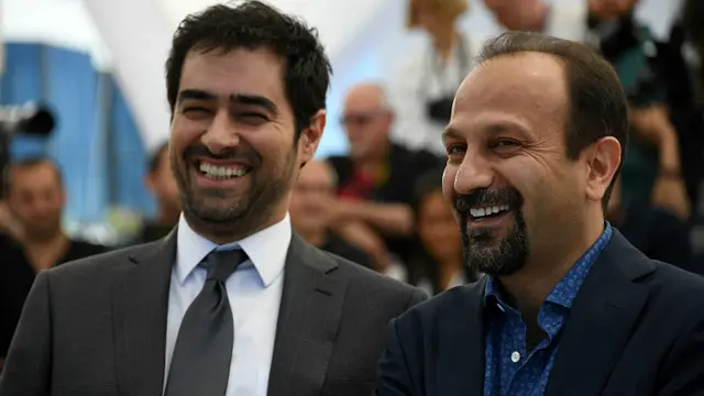 از راست: اصغر فرهادی و شهاب حسینی