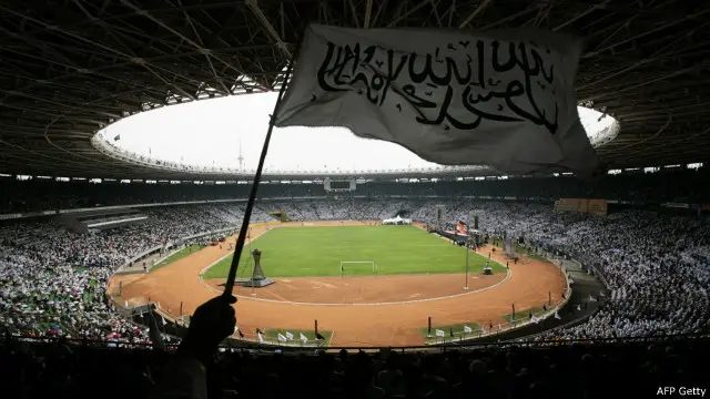 Rapat akbar Hizbut Tahrir Indonesia, HTI, di Gelora Bung Karno, 12 Agustus 2007. 