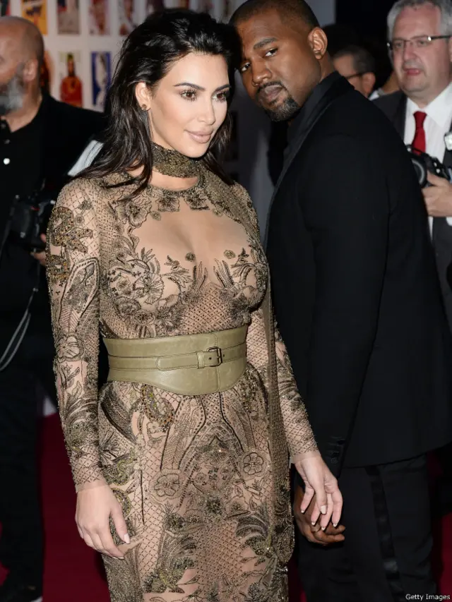 Побывали на фестивале в Лондоне и одна из самых известных в мире звезд телевизионных реалити-шоу американка Ким Кардашьян с мужем, рэпером Канье Уэстом.