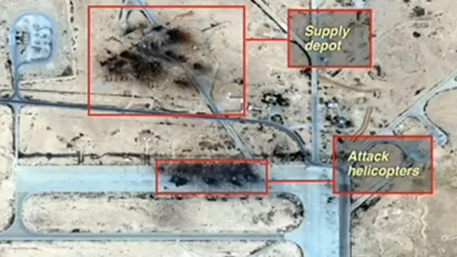 صور الأقمار الصناعية تظهر، على ما يبدو، تدمير الطائرات والشاحنات في القاعدة الجوية الروسية