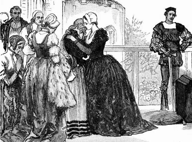 Sus damas, llorando, la ayudaron a prepararse y luego se encargaron de sus restos.