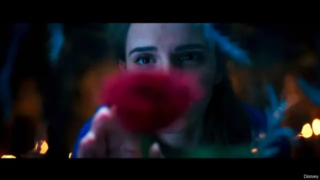 Sekelebat wajah Emma Watson, yang memerankan Belle dalam film Beauty and the Beast.