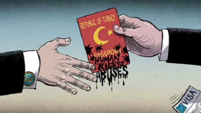 Economist dergisindeki AB - Türkiye anlaşmasını konu alan yazı, Peter Schrank'ın karikatürüyle birlikte yayınlandı.