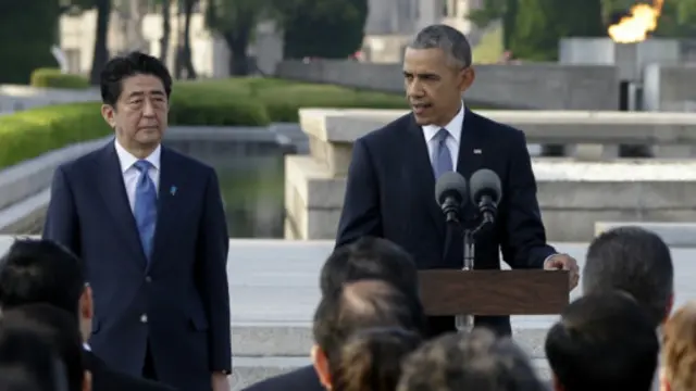 奧巴馬到訪日本廣島，成為二戰後首位到訪美國核彈襲擊目標之一的在任美國總統