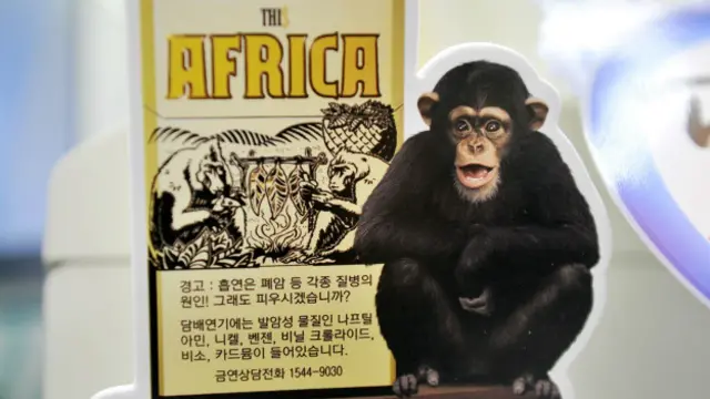 Un anuncio asiático sobre Africa en el que aparece un mono