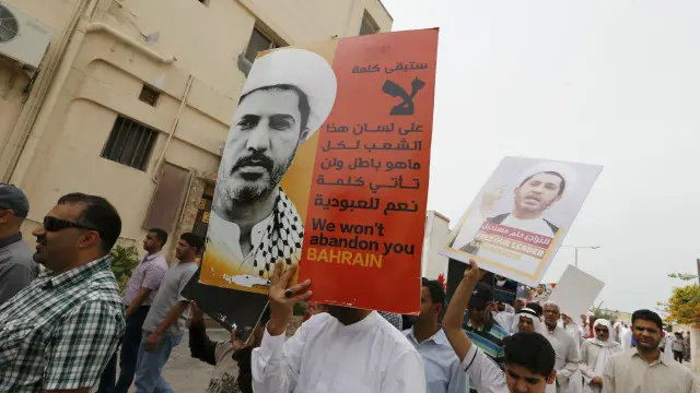 علي سلمان الأمين العام لجمعية الوفاق الشيعية برز في احتجاجات 2011