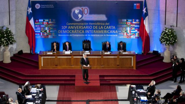 En 2011 se celebró el décimo aniversario de la firma de la Carta Democrática Interamericana durante la Asamblea General de la OEA en Chile.
