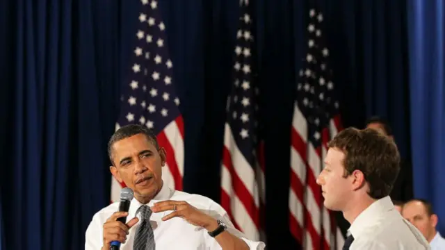 美國總統奧巴馬和Facebook CEO馬克·扎克伯格(Mark Zuckerberg)