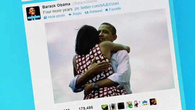Этим постом из "Твиттера" Обамы за три часа поделились рекордные 472 тысячи раз