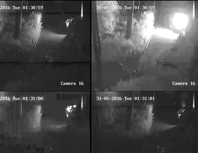 На записи с камеры слежения - лишь факт поджога и не зафиксировано никаких улик