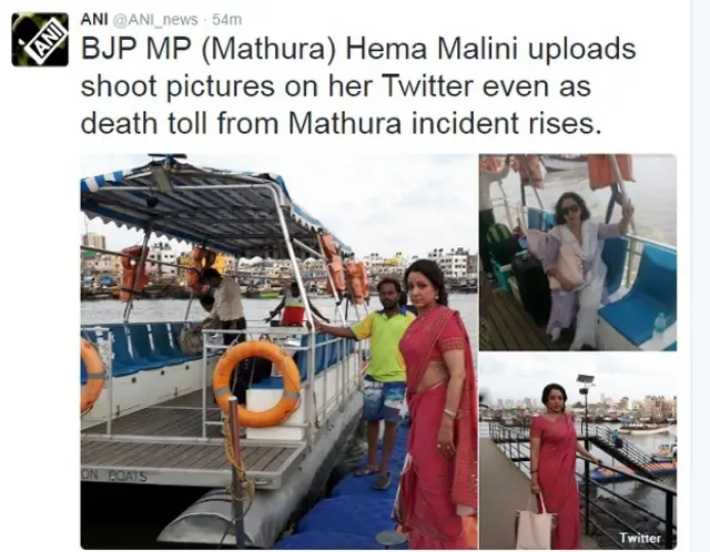 हेमा मालिनी की ट्वीट