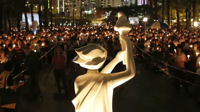 維園豎立的民主女神像