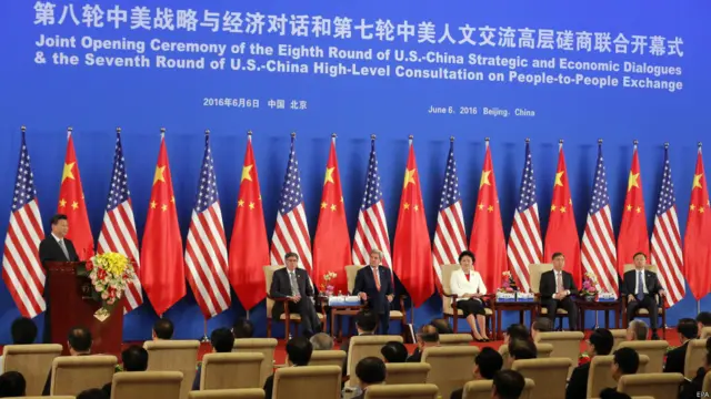 习近平在致词时表示，中美要“防止浮云遮眼，避免战略误判”。