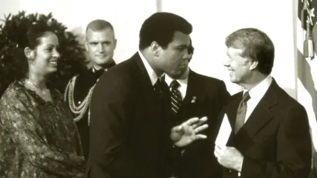 अमरीकी राष्ट्रपति जिमि कार्टर के साथ मोहम्मद अली.