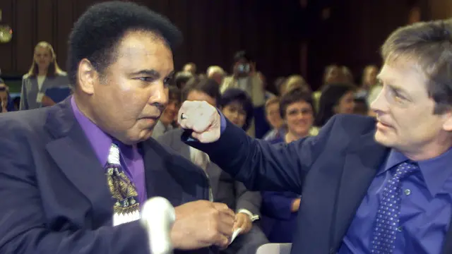 Alí y el actor Michael J. Fox 