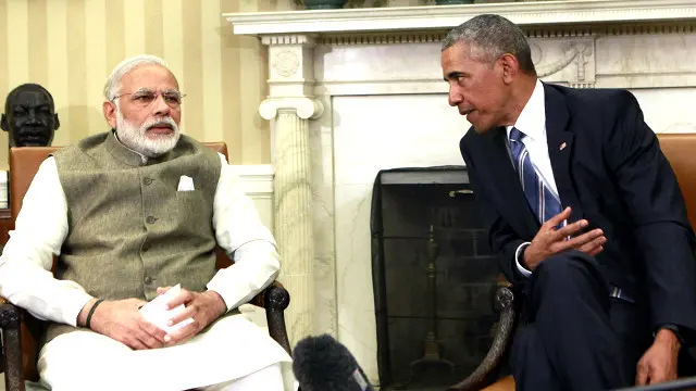 واشنگٹن میں امریکی صدر اوباما اور انڈین وزیر اعظم مودی کے درمیان ملاقات ہوئي