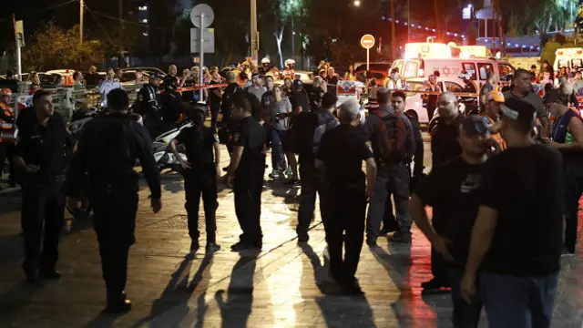 Место нападения в Тель-Авиве