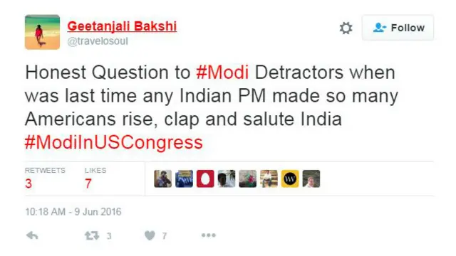 मोदी समर्थक का ट्वीट