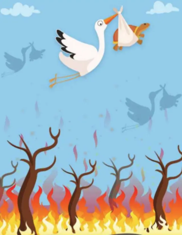 آتش سوزی جنگل ها-کارتون امیرحسین ضرغام، فرهیختگان