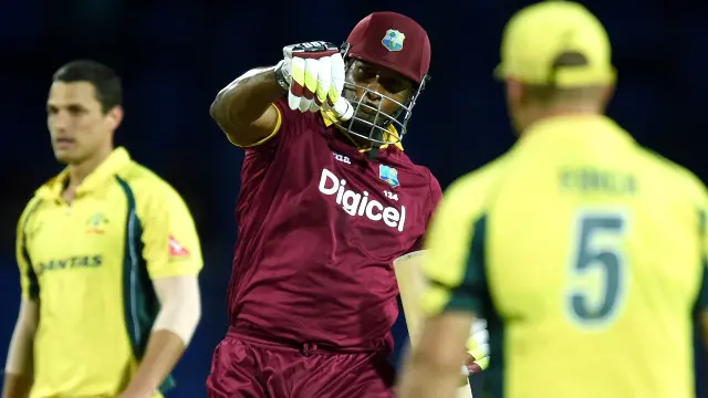 کیرون پولارڈ نے جیت کا رن حاصل کرنے کے بعد فتح کا جشن اس طرح منایا