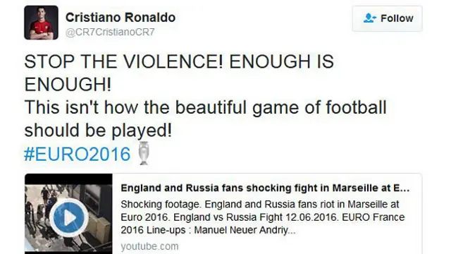 Твит Роналду