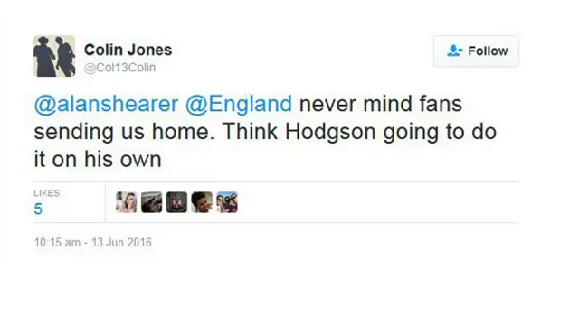 Твит фана сборной Англии