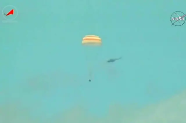 Приземление спускаемого аппарата "Союз"