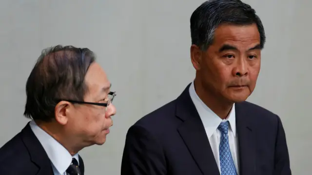 梁振英在香港政府总部会见记者(20/6/2016)