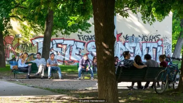  Rattazzo 酒吧後面的公園——大教堂公園（Parco delle Basiliche）（圖片來源：Lance Henderstein)