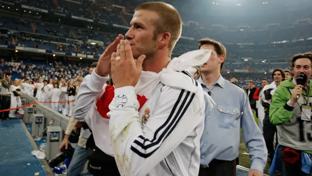 Дэвид Бекхэм во время игры в клубе "Реал Мадрид"