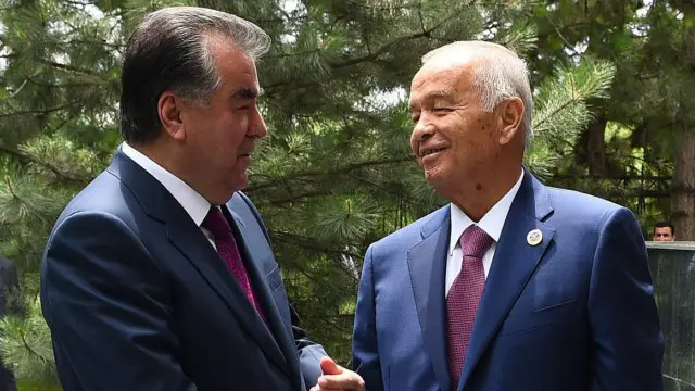Іслам Карімов і Емомалі Рахмон, президент Таджикистана