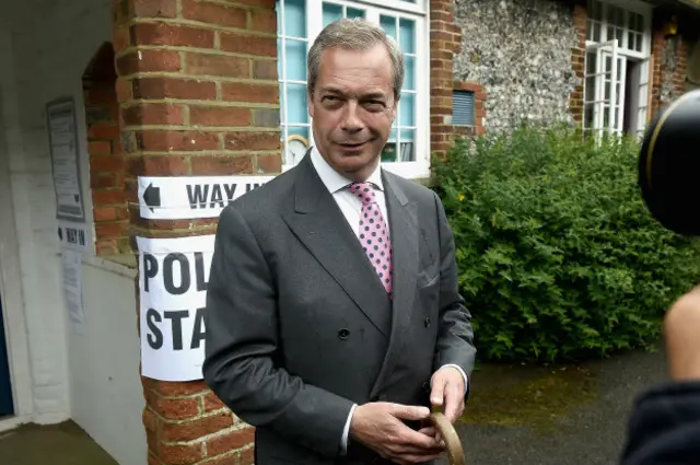 Nigel Farage votes