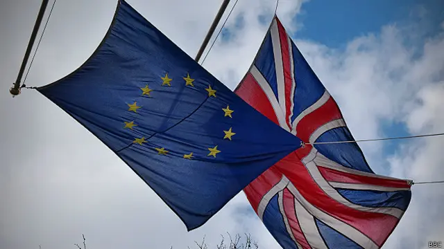 Флаги Британии и Евросоюза