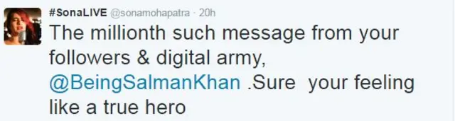 सोना मोहपात्रा के ट्वीट