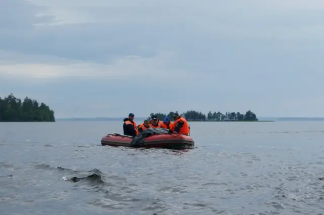 Спасательная операция на озере Сямозеро