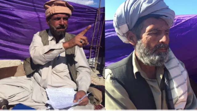 (ښی اړخ) د شير محمد د پلار اکا (تره)، دراز خان، له کندهار ولایت څخه اسټراليا ته تللی و او له خپلې اسټرالوۍ مېرمنې سره ستون شوی و (کيڼ اړخ) شیرين خان چې نيکه يې، صاحب جان خان، له خپلو څو ملګرو سره اسټراليا ته راغلی و او بېرته ستون شو