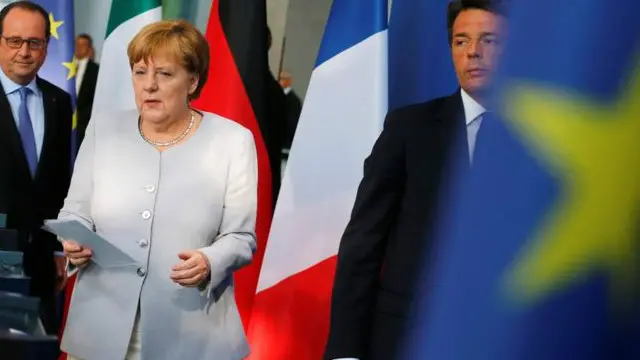 Франсуа Оллланд, Ангела Меркель и Маттео Ренци встретились в Берлине