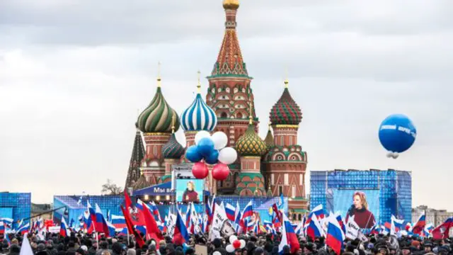 حزب حاکم روسیه برای به تصویر کشیدن حس اتحاد ملی دست به برگزاری تجمع می‌زند