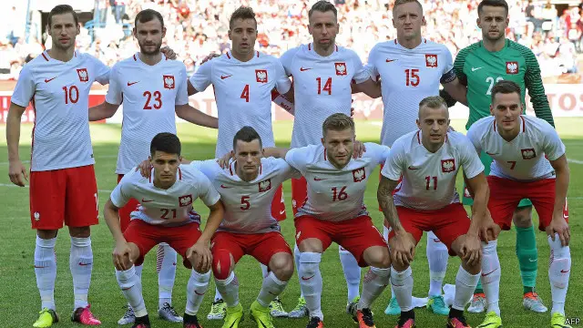 Tim Polandia saat menghadapi Ukraina di babak penyisihan grup.
