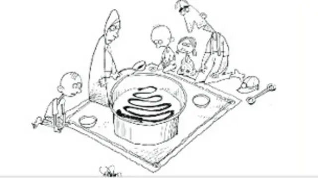 شلاق در سفره افطار کارگران / کارتون مازیار بیژنی، آرمان