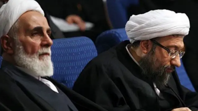 از راست صادق لاریجانی و علی اکبر ناطق نوری