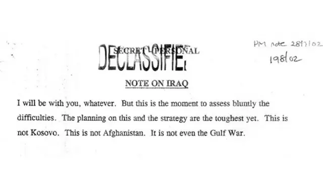 बुश को लिखा मेमो, टोनी ब्लेयर के लिए