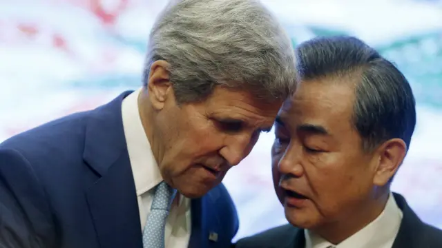 資料圖片：美國國務卿克里和中國外交部長王毅